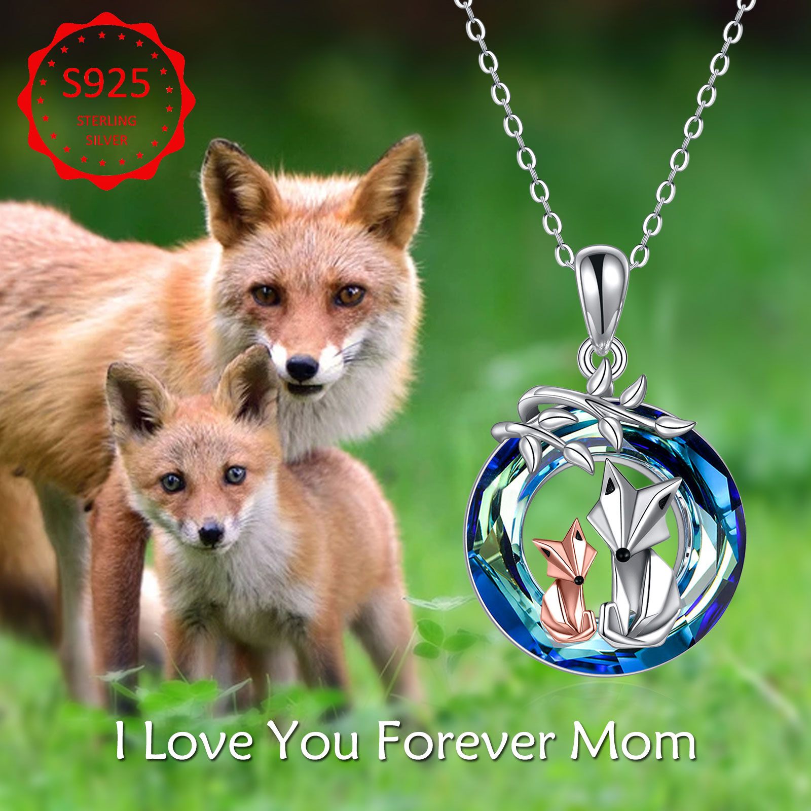 Fox Necklace 925 Sterling Silver Origami Fox Pendant Necklace